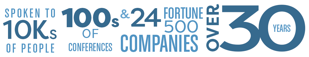 spoken to 24 fortune 500 companies over 30 yrs